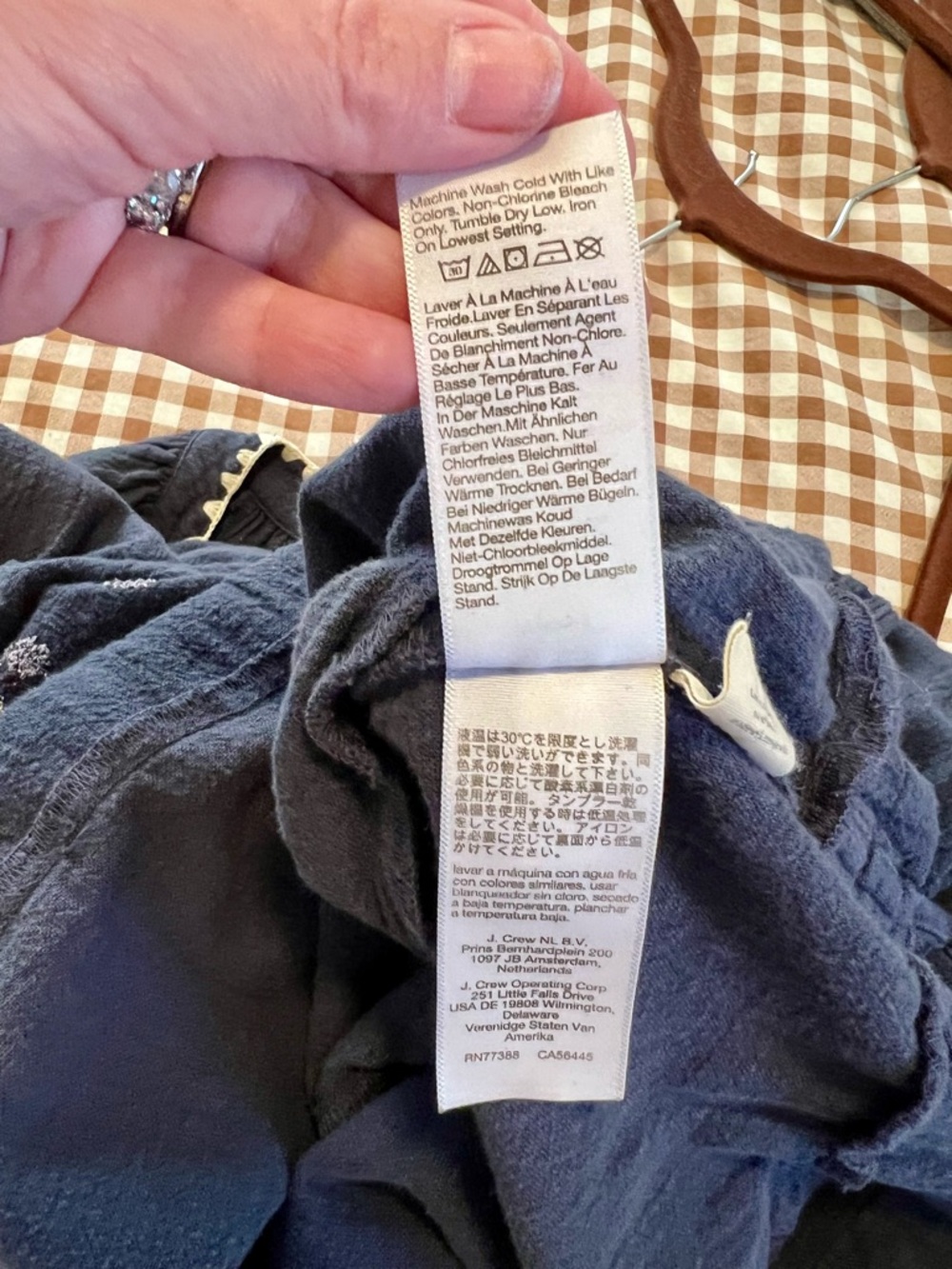 Madewell Navy Blue Embroidered Midi Dress with White & Lavender Accents - Picture 5 of 8